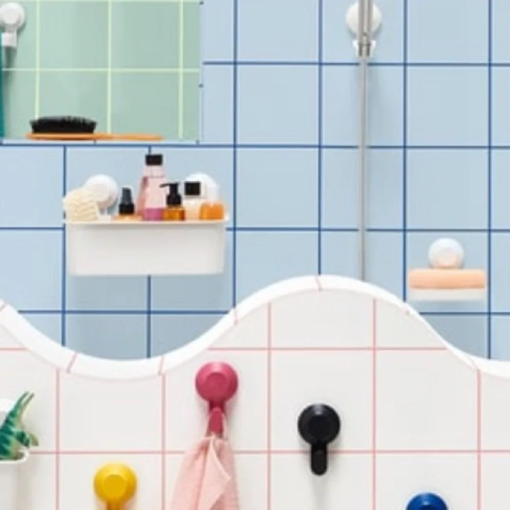 IKEA - TISKEN Basket with Suction Cup White